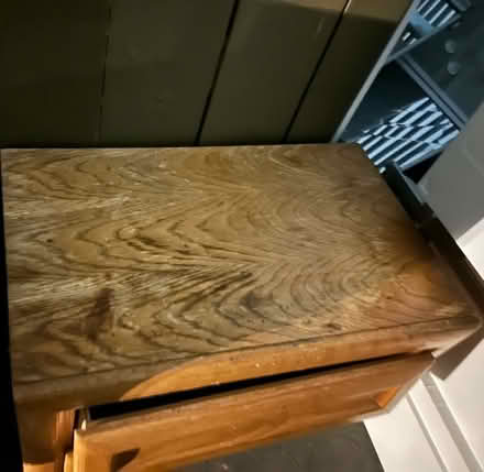 Photo of free Small two-drawer wooden nightstand (Valencia Avenue, Sunnyvale) #4