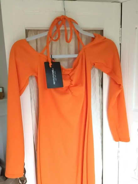 Photo of free Pretty Little Thing Orange Bodycon Midi Dress New With Tags (Bingham NG13) #3