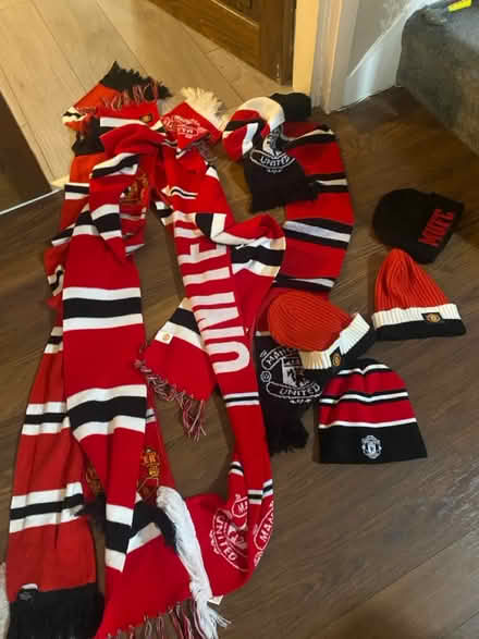 Photo of free United scarves and hats (Chorlton, Manchester) #1