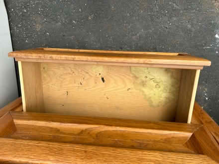Photo of free Small two-drawer wooden nightstand (Valencia Avenue, Sunnyvale) #3