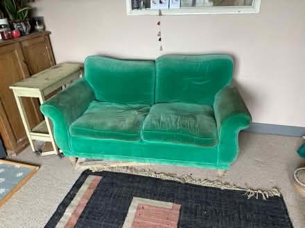 Photo of free Small green sofa (Lewes nevill) #1