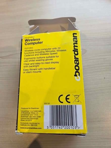 Photo of free Boardmand Wireless Cycling Computre (Staveley LA8) #2
