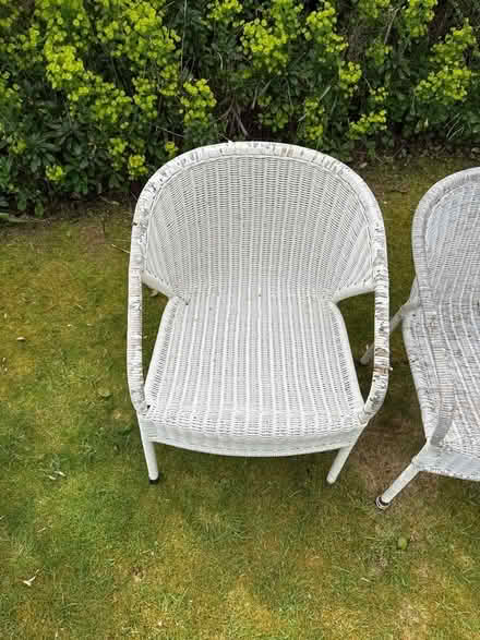Photo of free 4 Rattan garden chairs. Is a refurb project (Warden Hill GL51) #2