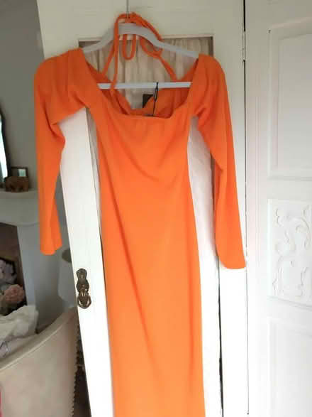 Photo of free Pretty Little Thing Orange Bodycon Midi Dress New With Tags (Bingham NG13) #2