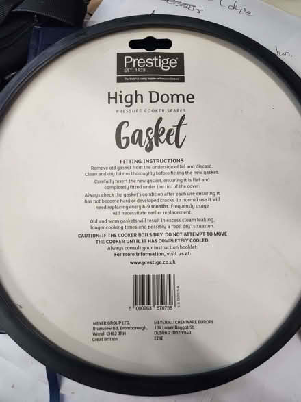 Photo of free Pressure Cooker Gasket (Molesey KT8) #1