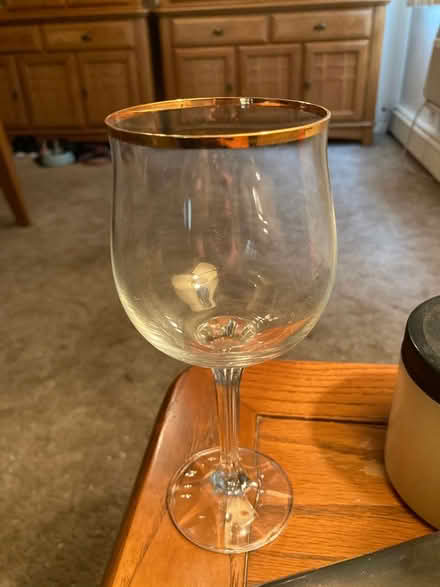 Photo of free Gold trim wine glasses (Blue Island) #1