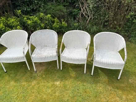 Photo of free 4 Rattan garden chairs. Is a refurb project (Warden Hill GL51) #1