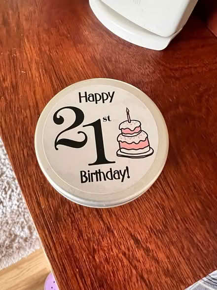 Photo of free 21st candle in a tin (Panshanger AL7) #1