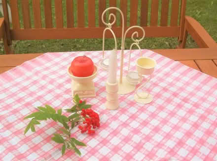 Photo of free 4 vintage cream candle tea light holders candlestick metal w (Bingham NG13) #2