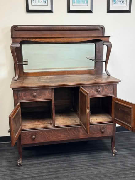 Photo of free 1900's Oak Antique Sideboard (Fountain Vly, Heil & Bushard) #2