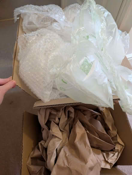 Photo of free Two cardboard boxes of popping paper and padding (Whoberley CV5) #1