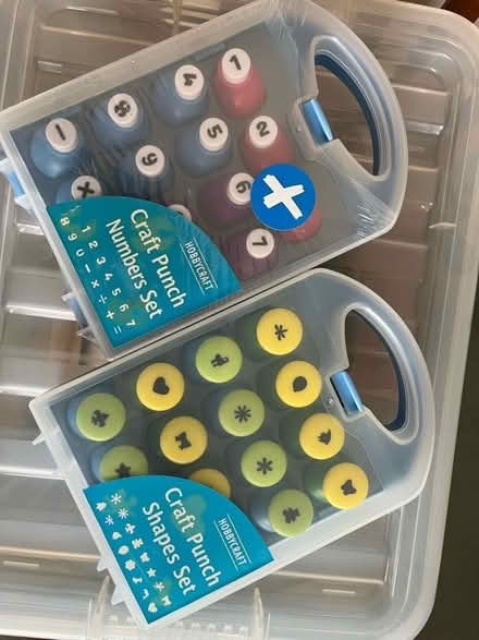 Photo of free Craft punch shapes and numbers sets. (Latchford WA4) #1