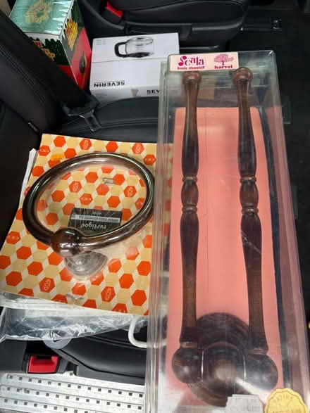 Photo of free Double towel hanging rail and ring in wood -new (Cumnor OX2) #1