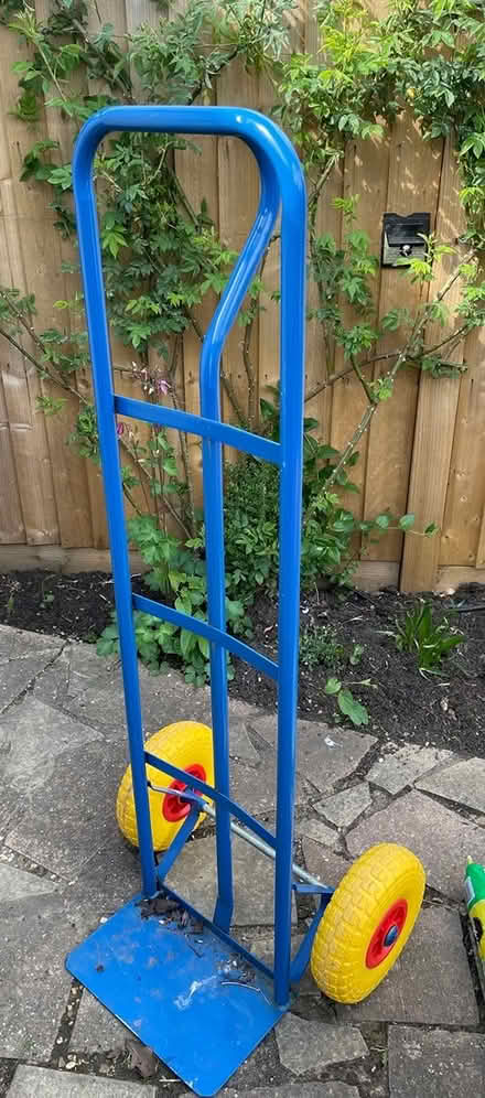 Photo of free Blue and yellow sack barrow/trolley (Normandy, GU3) #1