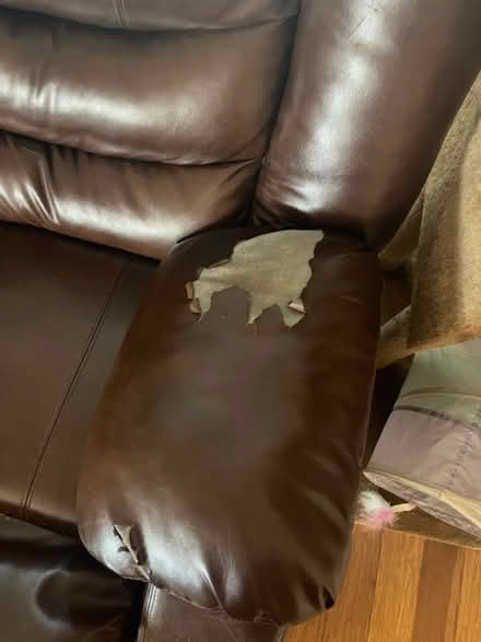 Photo of free Leather couch with reclining seats (Arcata) #3