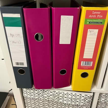 Photo of free Lever Arch folders and plastic pockets (Wallasey CH44) #1