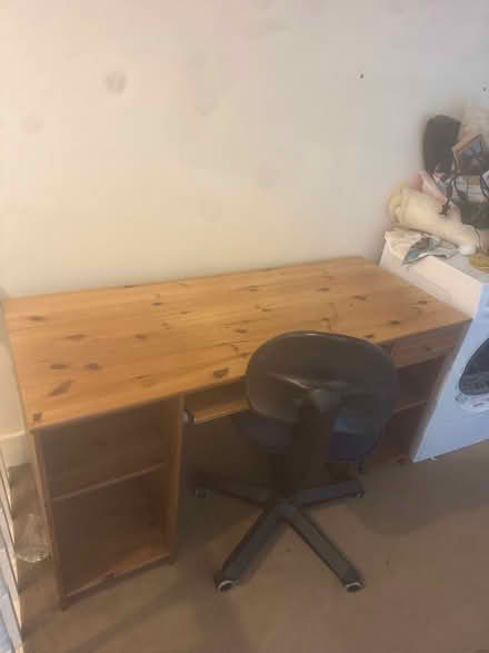 Photo of free Pine desk with tray and chair (KT8 East Molesey) #1