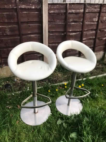 Photo of free 2 x Leather Bar Stools (SK6 Stockport) #2