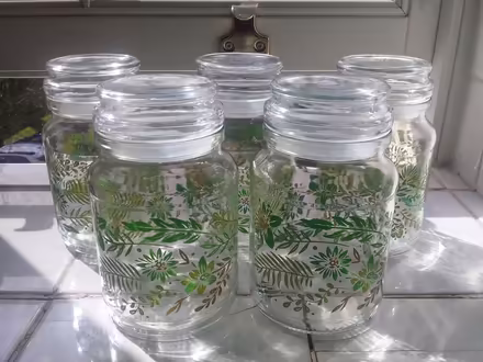 Photo of free 5 pretty coffee tea jars (Shepherds Bush W12) #1