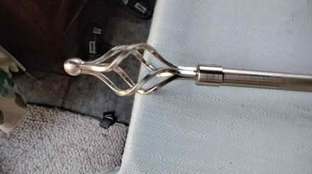 Photo of free Chrome curtain rail with fittings finials (Delapre) #1