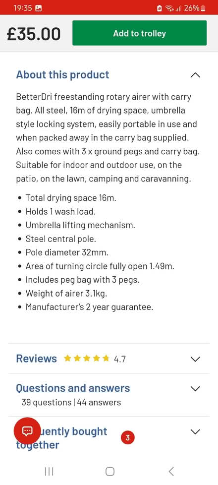 Photo of free Indoor washing line, as seen here (SG12) #2