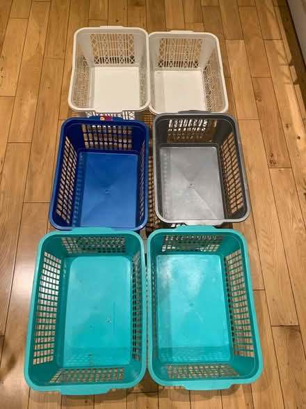Photo of free 6 plastic storage baskets (W12) #1