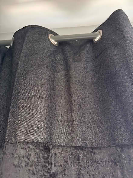 Photo of free A pair of velvet eyelet curtains (Whiteway) #2