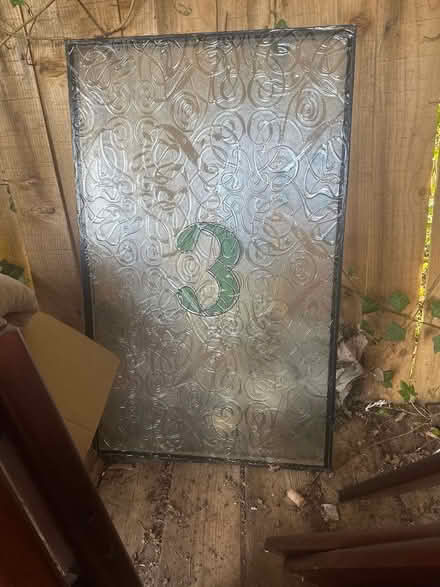 Photo of free Glass insert with green number 3 (Warton LA5) #1