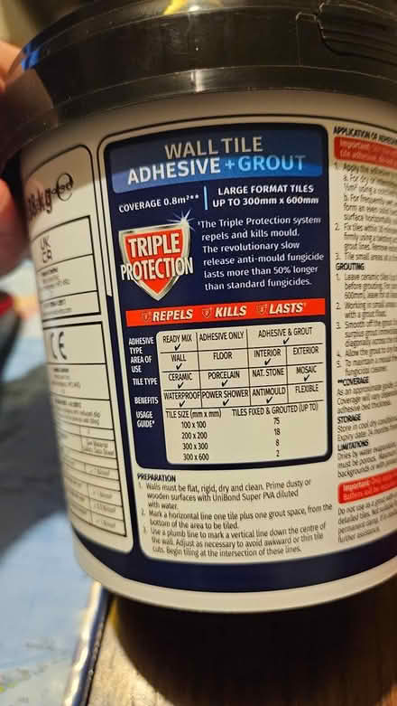 Photo of free UniBond tile adhesive & grout GREY (Epsom KT17) #3