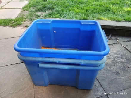Photo of free 3 large plastic storage boxes (Great Moor SK7) #1