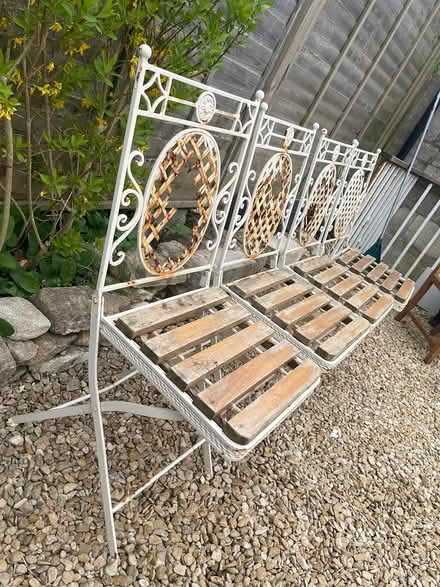 Photo of free Four Metal & Wood Garden Chairs (Combe Down) #1