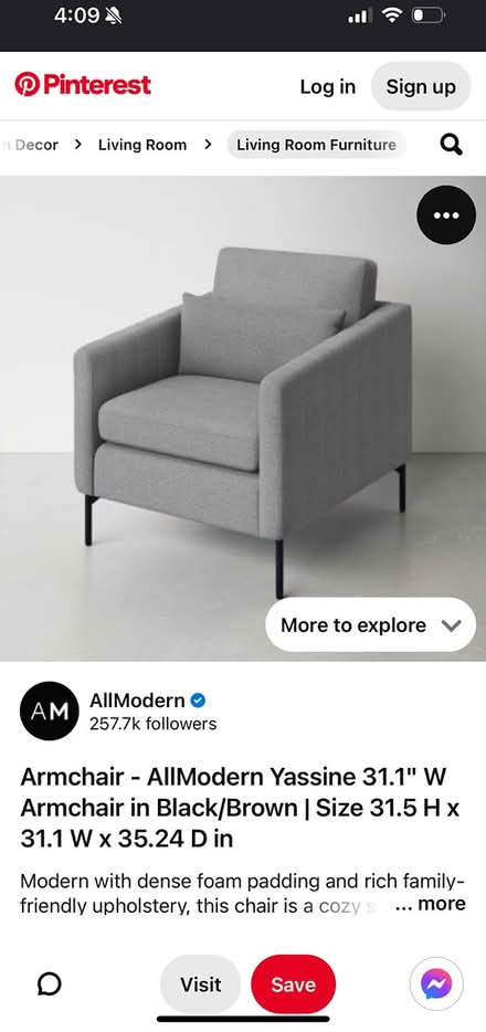 Photo of free Beige/Pearl Living Room Chair (Chelsea) #2