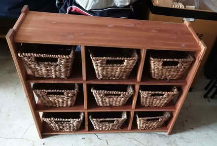 Photo of free Wooden & Wicker Storage Unit (Bracebridge Heath LN4) #1