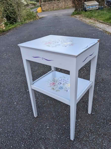Photo of free Pretty hand-painted side table. Solid wood. (Stainton CA11) #1