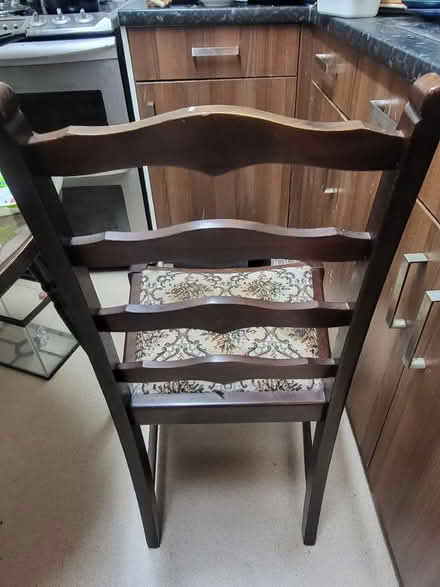 Photo of free Dark brown wooden dining table with four matching chairs (West Drayton UB7) #4