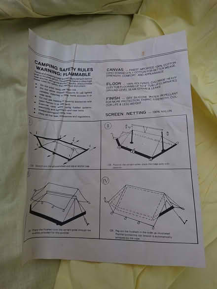 Photo of free Single person tent (West End LA3) #3