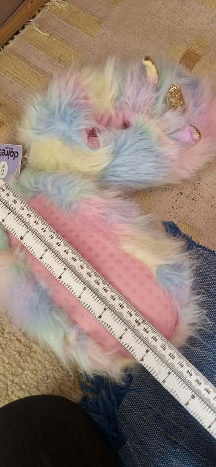 Photo of free Fluffy children rainbow unicorn slippers (Northcourt OX14) #1