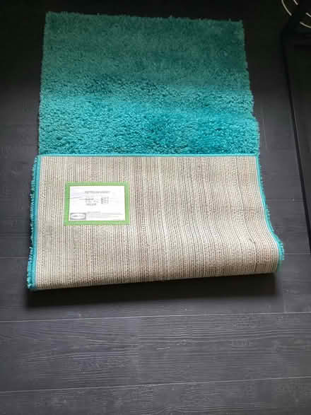 Photo of free Teal plain shaggy rug (Hatfield, AL10) #1