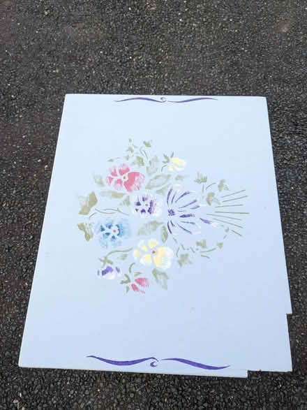 Photo of free Pretty hand-painted side table. Solid wood. (Stainton CA11) #2