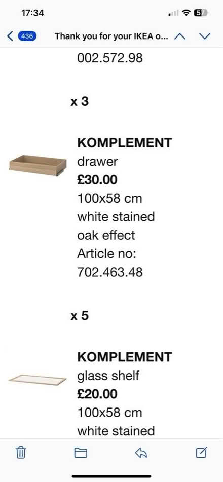 Photo of free 6 IKEA shelves, white stained light oak (Stalmine FY6) #3