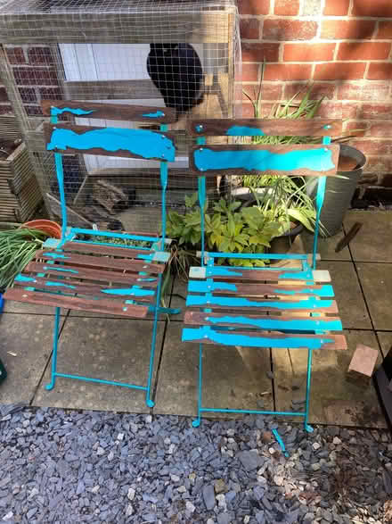Photo of free 2x metal garden chairs (Crookes S10) #1