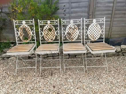 Photo of free Four Metal & Wood Garden Chairs (Combe Down) #2