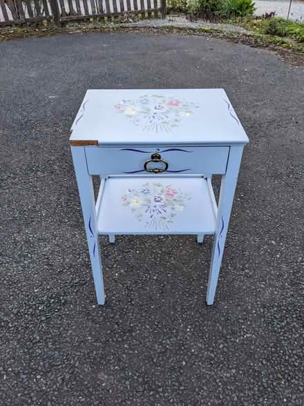Photo of free Pretty hand-painted side table. Solid wood. (Stainton CA11) #3