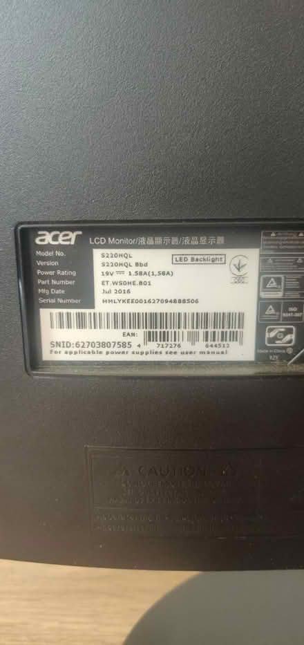 Photo of free Acer 22in Monitor (Child's Hill NW2) #3