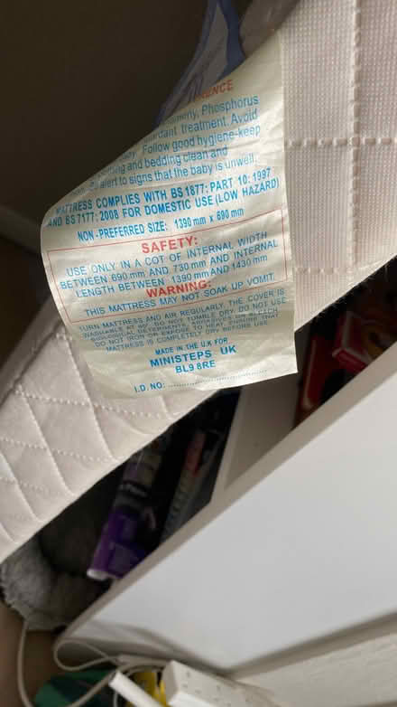 Photo of free Cotbed Mattress (Culgaith CA10) #2