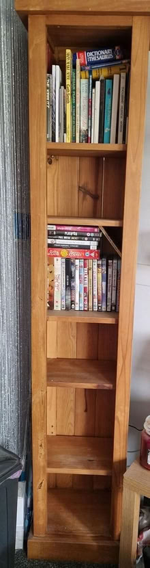 Photo of free Tall wooden shelves, bookcase (Snettisham) #1