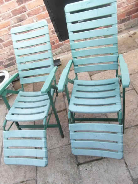 Photo of free Two old loungers with cushions (Waverton CH3) #2