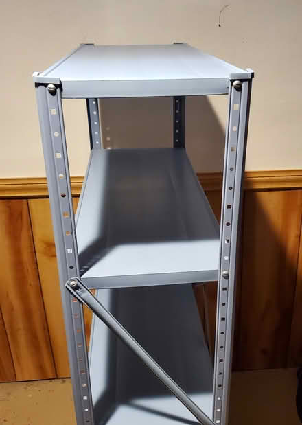 Photo of free Blue metal shelving unit (Ann Arbor Northwest Side) #2