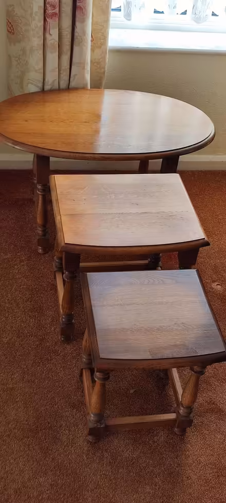 Photo of free Solid wood (oak?) nest of tables (Sigglesthorne HU11) #2