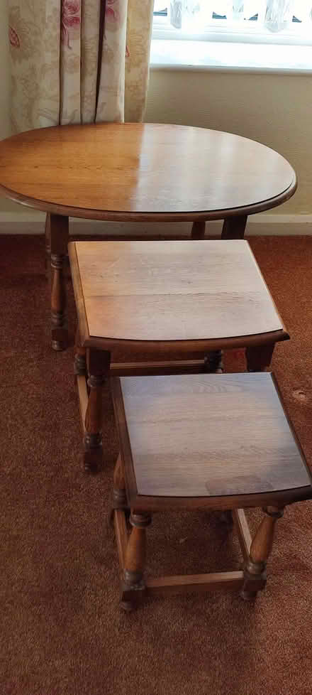 Photo of free Solid wood (oak?) nest of tables (Sigglesthorne HU11) #2